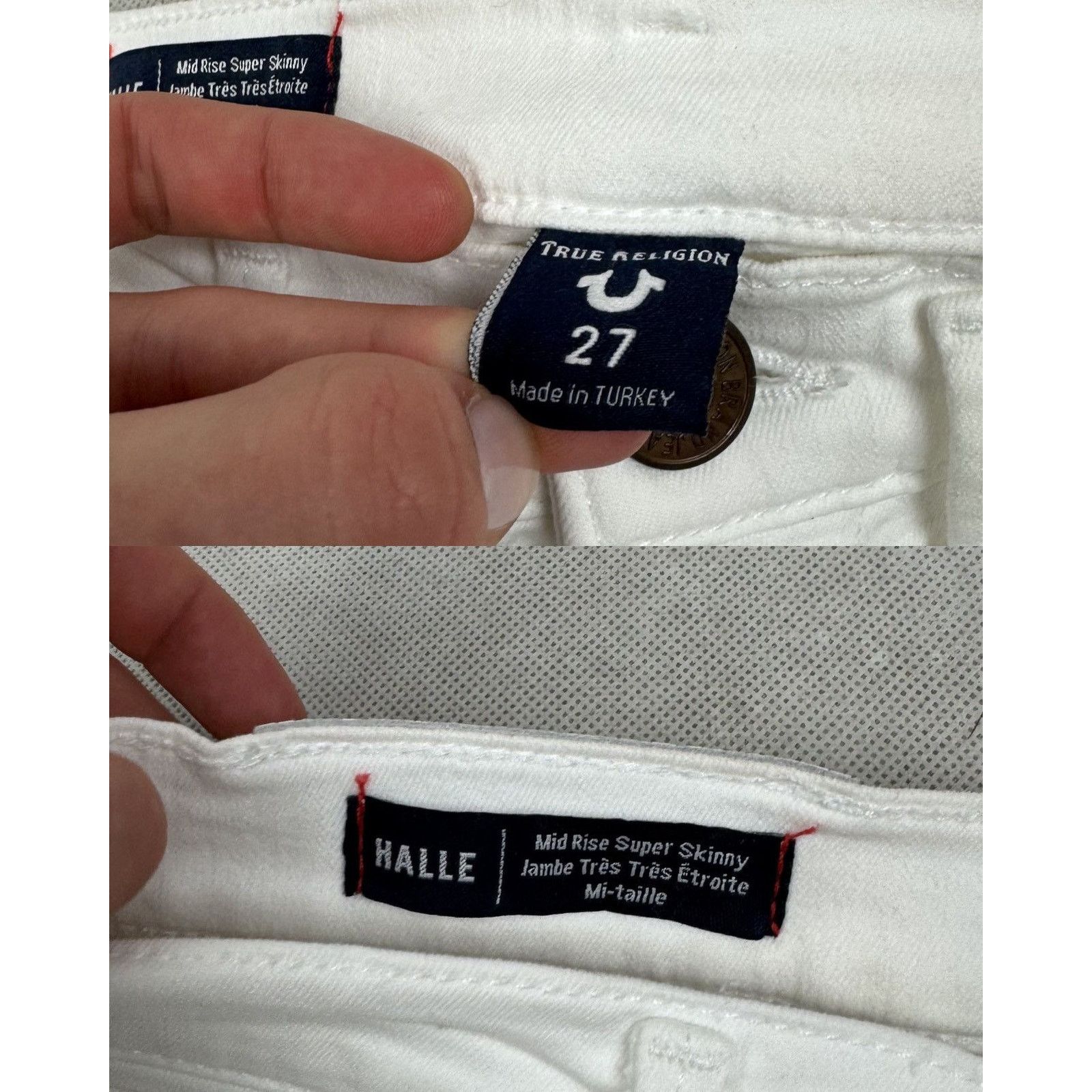 True Religion True Religion Halle Women's Mid-Rise Super Skinny Jeans 27 Size 27" / US 4 / IT 40 - 3 Thumbnail