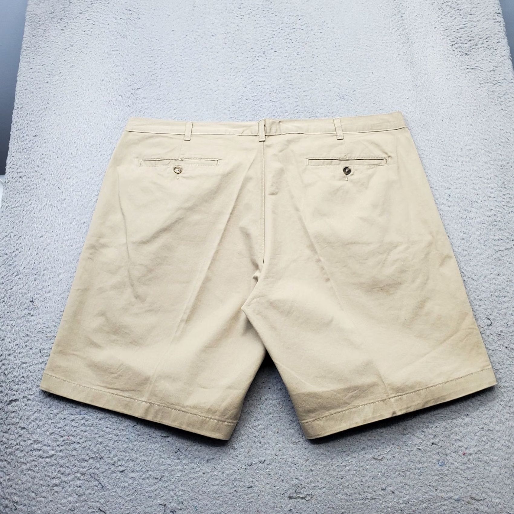 Vintage Saddlebred Mens Chino Shorts 44W Tan Flat Front Stretch 09012 Casual Summer Nicaraguan? Size US 44 / EU 60 - 2 Thumbnail