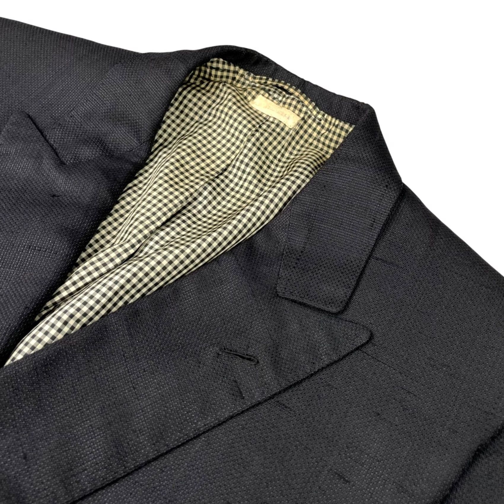Brioni Brioni Blazer Shirt? No, Brioni Blazer 100% Silk Double Breasted Black 40R US Italy Mens Blazer Notch Lapel Four-Button Front Vintage? No Size 40R - 2 Thumbnail
