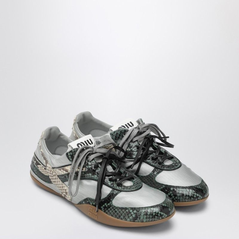 Miu Miu Gymnasium Sneakers In Technical Fabric And Ayers Python Print