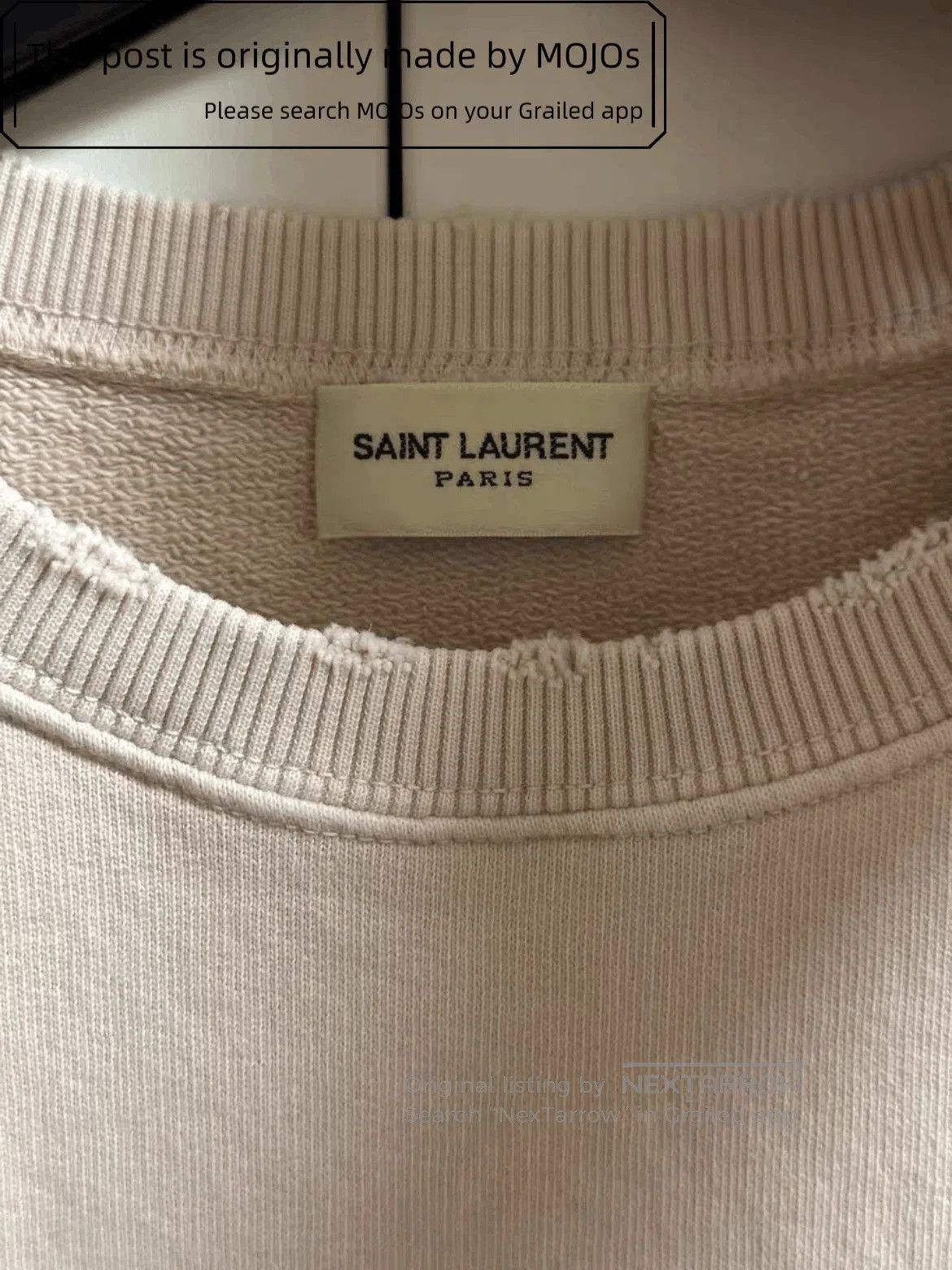Saint Laurent Paris Saint Laurent Paris Front Logo Light Pink Sweatshirt mojos1 Size US XXL / EU 58 / 5 - 7 Thumbnail