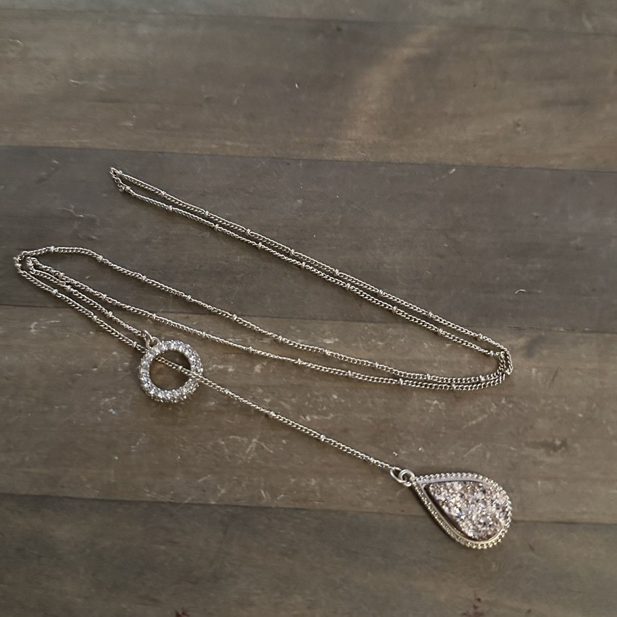 Other Gold tone druzy teardrop lariat necklace Size ONE SIZE - 2 Thumbnail