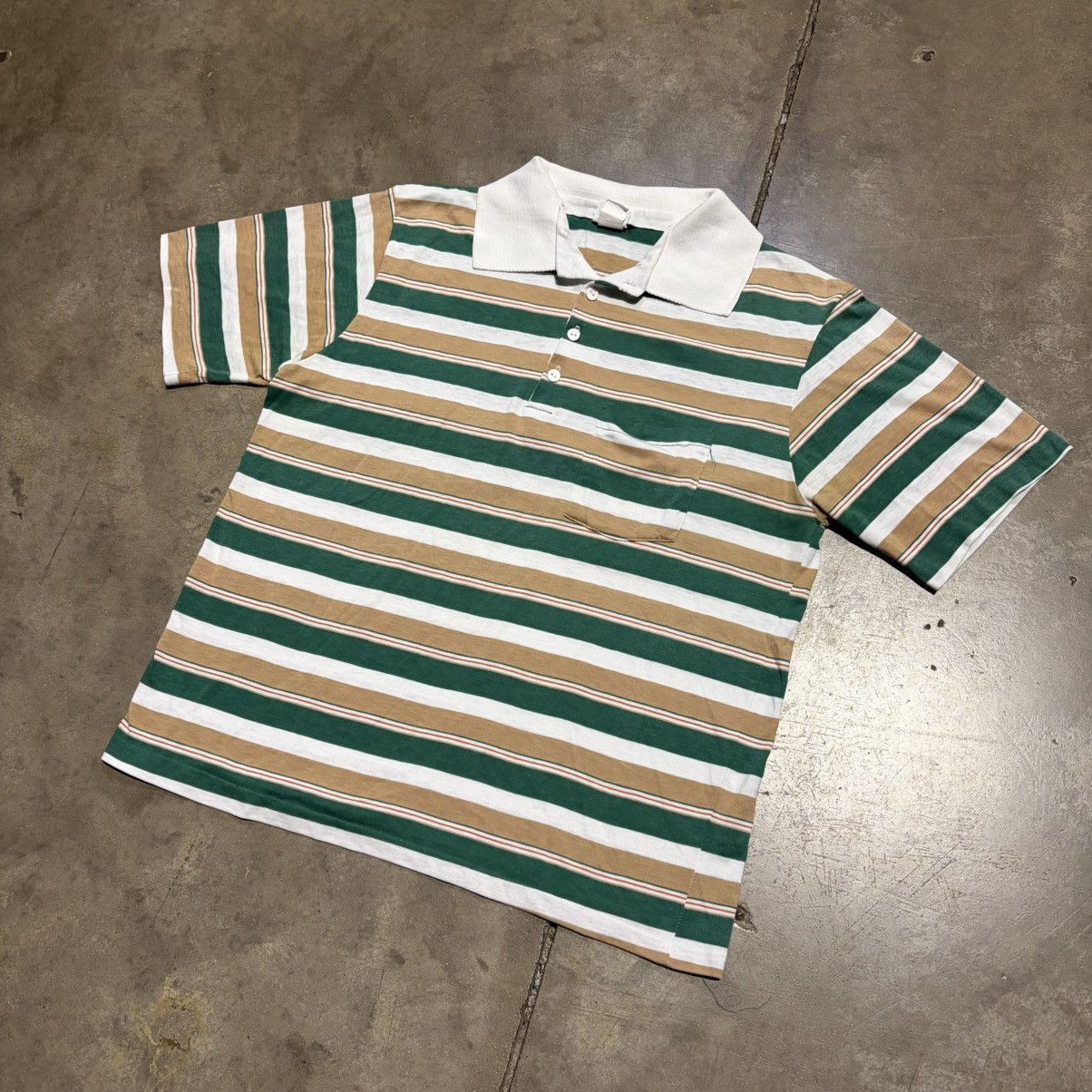 JCPenney Vintage 80s JCPenney Striped Polo Shirt Western Preppy USA Size US XL / EU 56 / 4 - 2 Thumbnail
