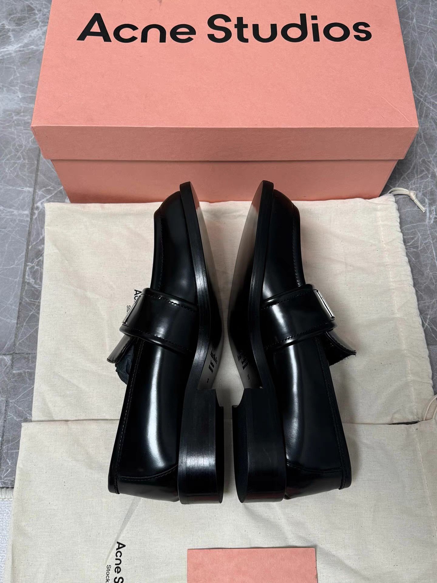 Acne Studios Acne Studios New 1996 Metal Logo Loafers K6 Size US 7 / IT 37 - 7 Thumbnail