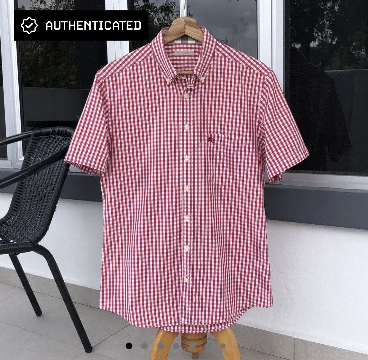 Burberry Burberry Brit Checkered Cotton Short Sleeve Shirt Size US L / EU 52-54 / 3 - 2 Thumbnail