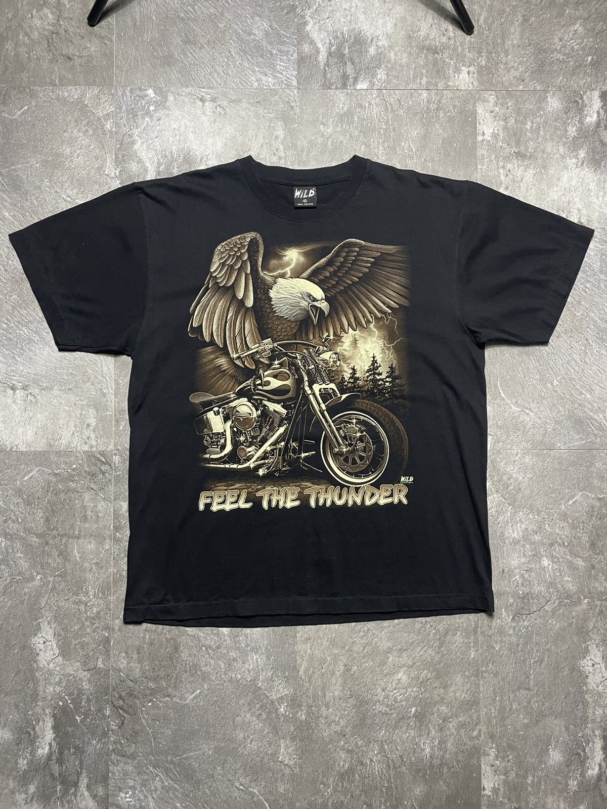 Harley Davidson Feel The Thunder Oeagle Harley Davidson Bike Skulls T Shirt Size US XL / EU 56 / 4 - 1 Thumbnail