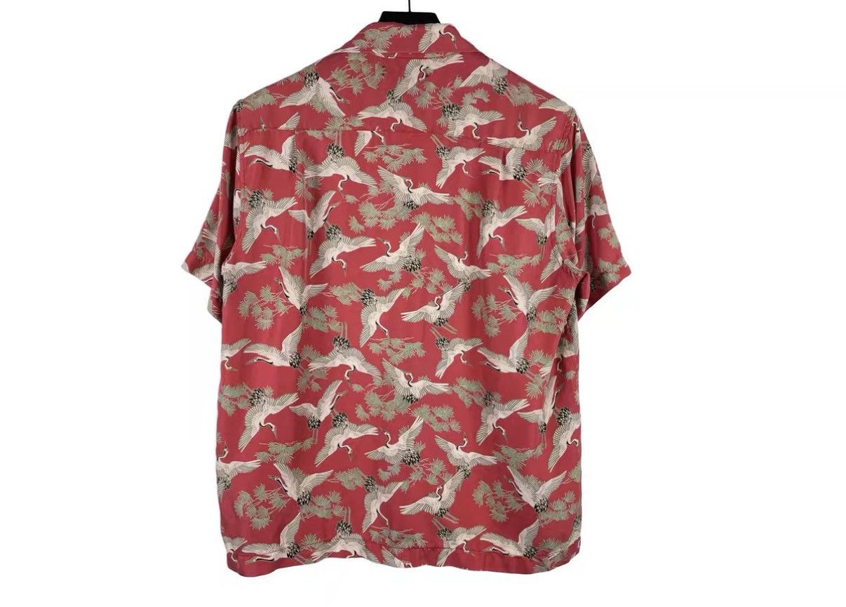 Amiri Amiri Silk Short Sleeve Shirt with Crane Print J31 Size US M / EU 48-50 / 2 - 2 Thumbnail
