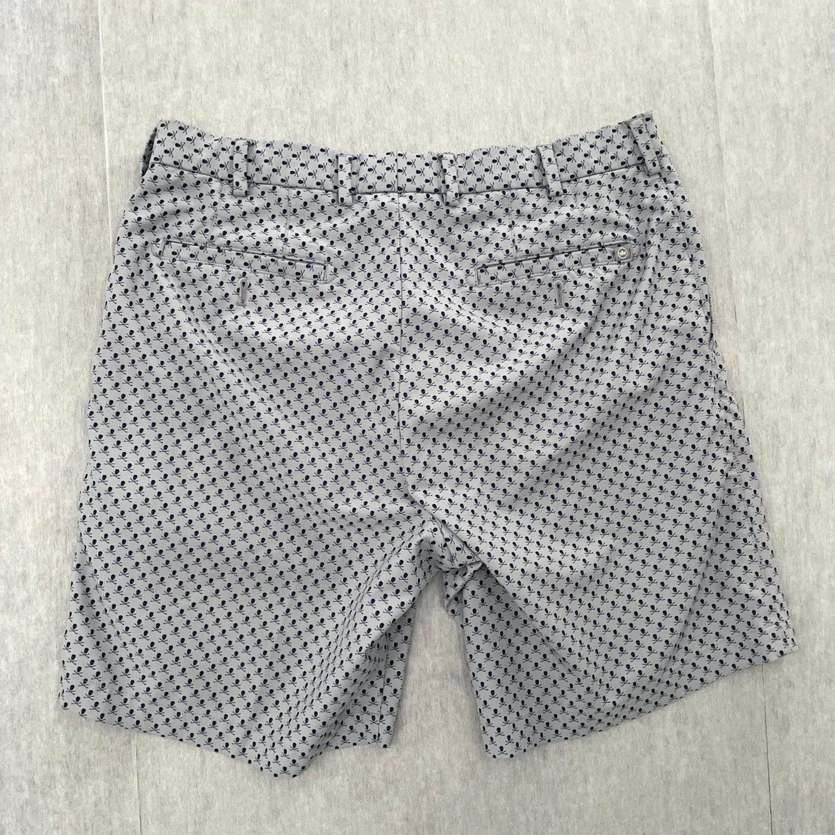 Peter Millar Peter Millar Shorts Adult 33 Gray Carrboro Short Skull Print Performance Golf Pants Size US 33 - 2 Thumbnail