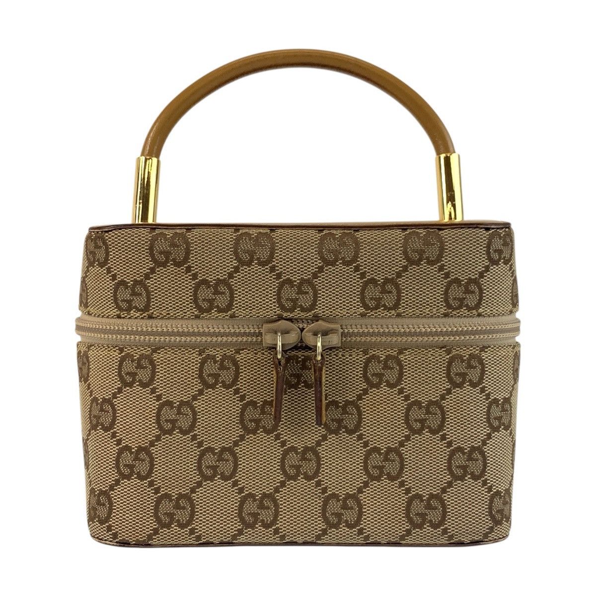 Gucci Gucci Gucci GG Canvas Leather Handbag Canvas Vanity Bag 039 1051 Size ONE SIZE - 1 Thumbnail