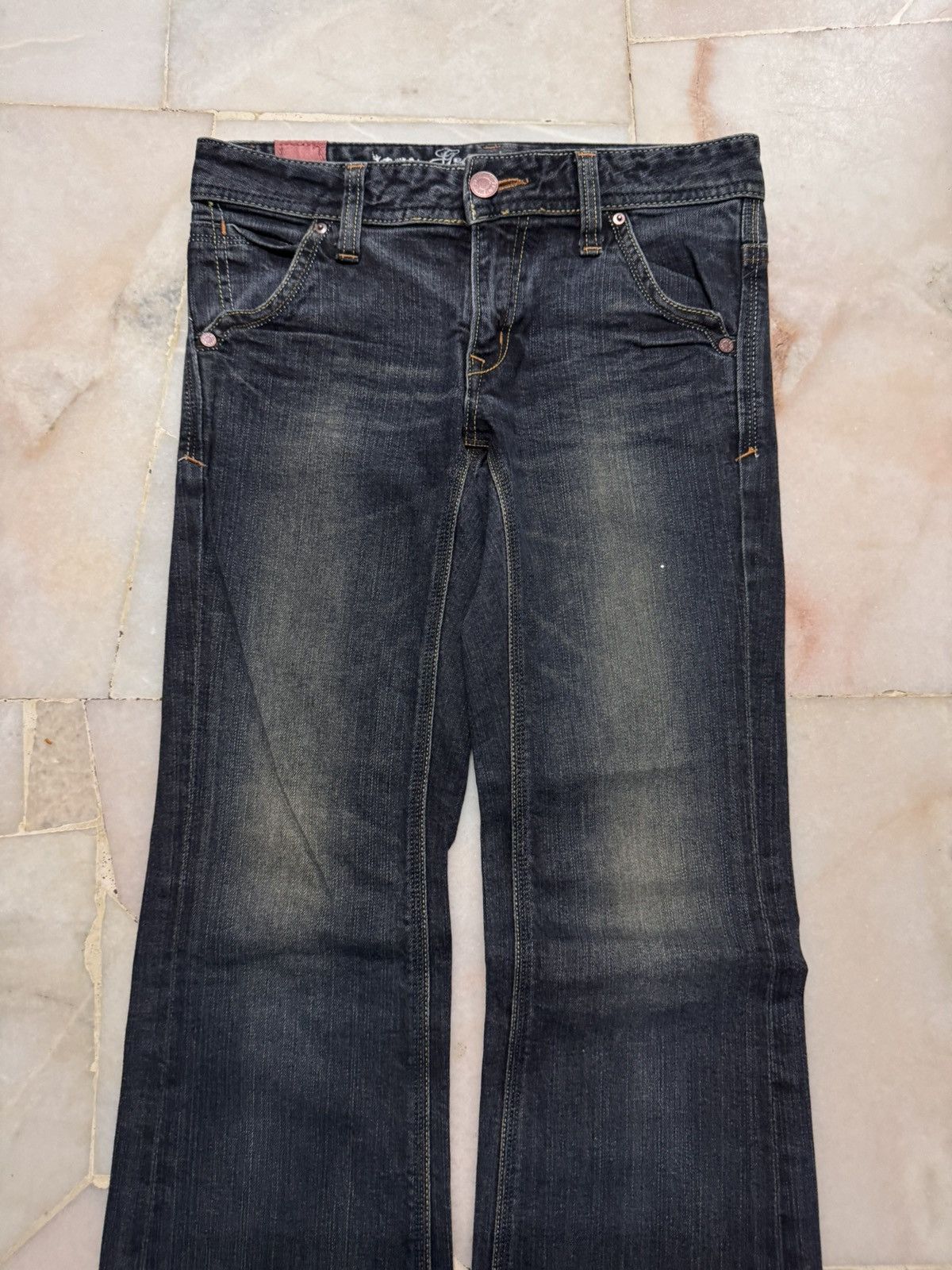 Tornado Mart VINTAGE 2000s GEORGIA BELL BOTTOM BOOTCUT MUD-WASHED Size US 28 / EU 44 - 5 Thumbnail
