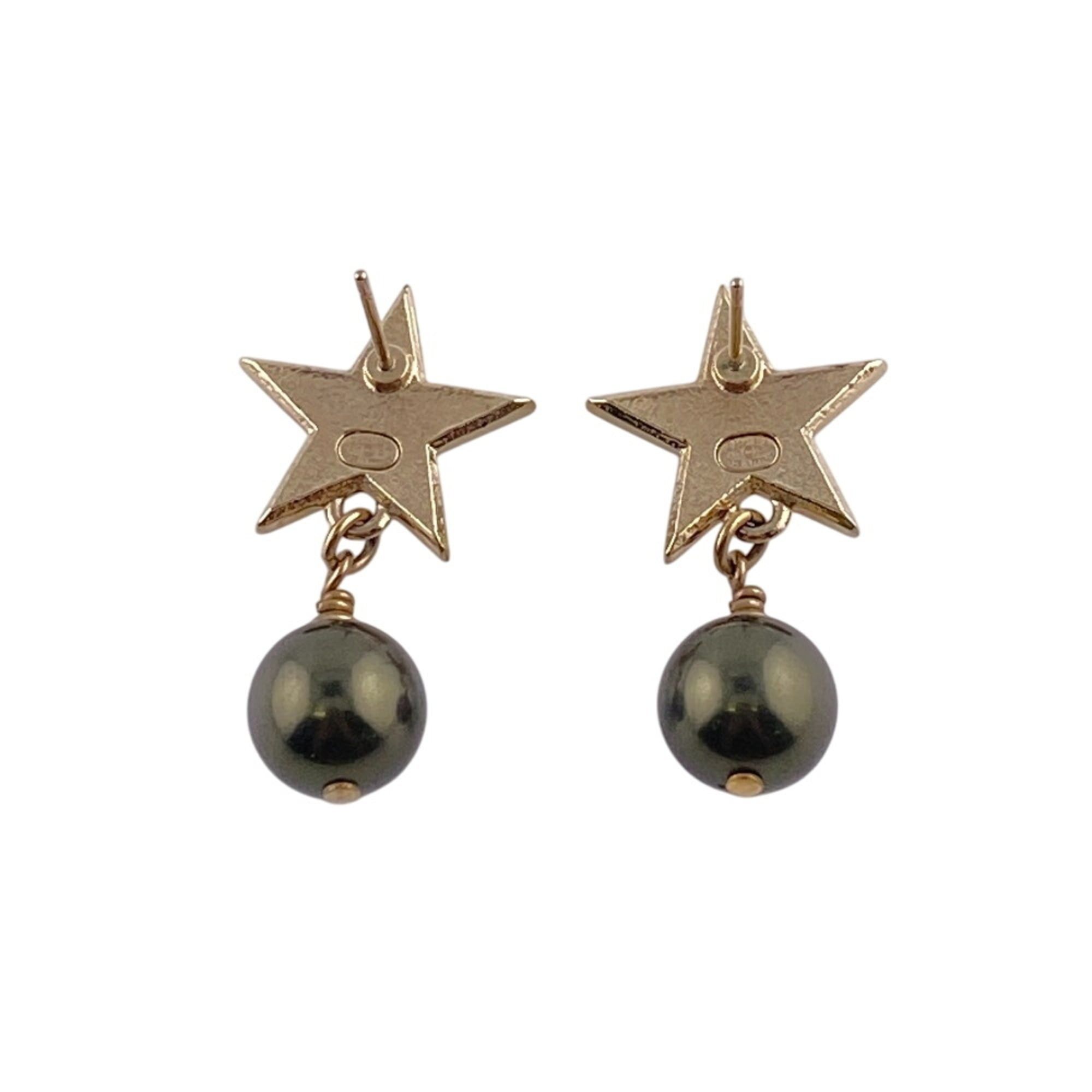 Chanel CHANEL A17C Coco Mark Star Pearl Earrings Gold Size ONE SIZE - 1 Thumbnail