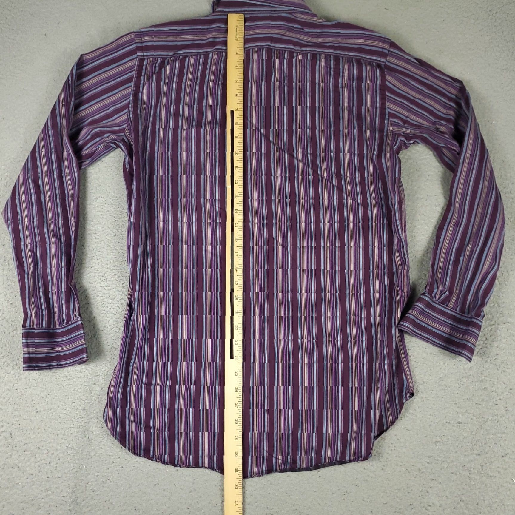 Etro ETRO Shirt Mens 41 Purple Striped Button-Up Long Sleeve Made In Italy Casual Formal Workwear Size US L / EU 52-54 / 3 - 3 Thumbnail