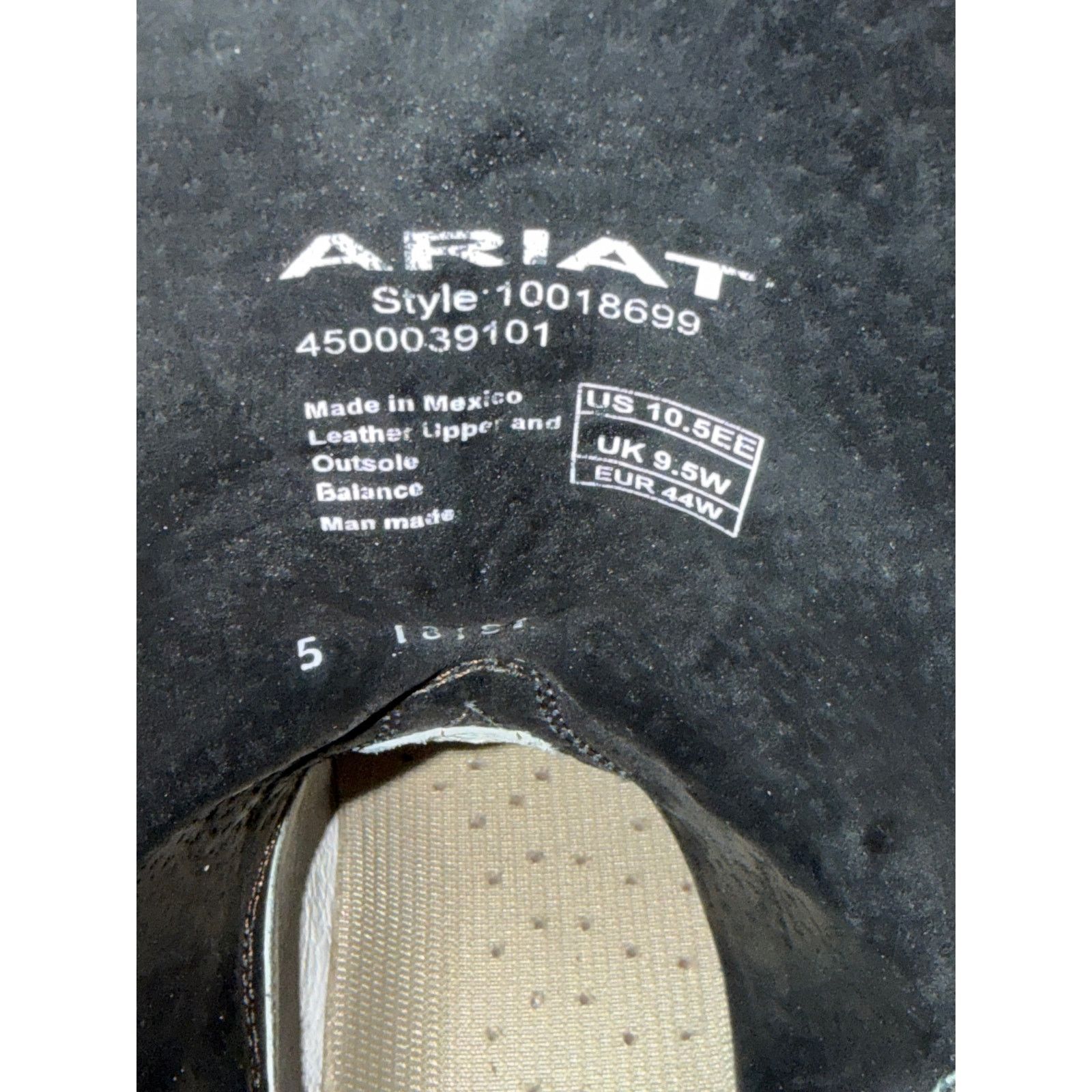 Ariat Ariat Size 10.5 EE Black Leather Square Toe Cowboy Boots Size US 10 / EU 43 - 7 Thumbnail