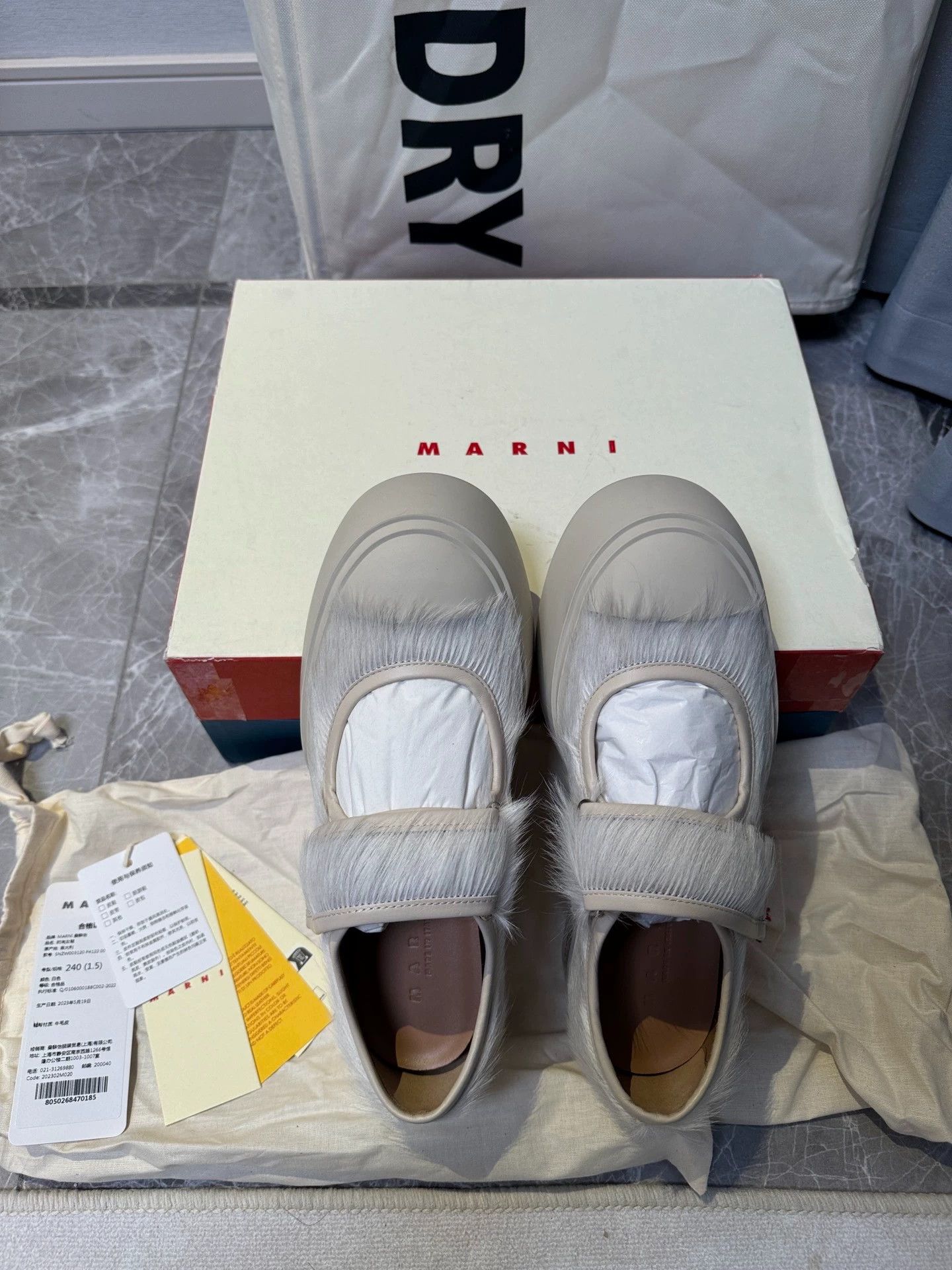 Marni Marni Mary Jane Velcro Strap White Horse Hair 38 Size US 7.5 / IT 37.5 - 5 Thumbnail