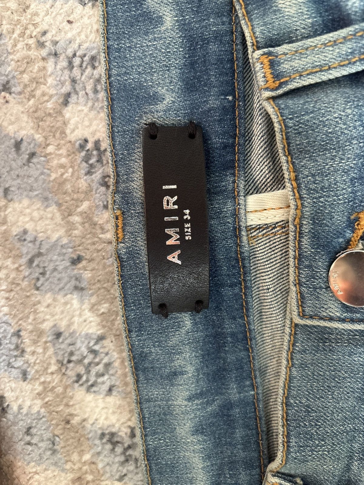 Amiri Blue Bandana Patch MX1 Distressed Denim Size US 34 / EU 50 - 8 Thumbnail