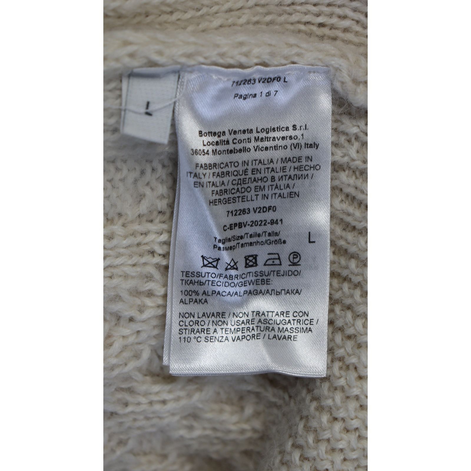 Bottega Veneta o1rshd1 MW Alpaca Aran Knitwear Sweater in Bone Size US L / EU 52-54 / 3 - 12 Thumbnail