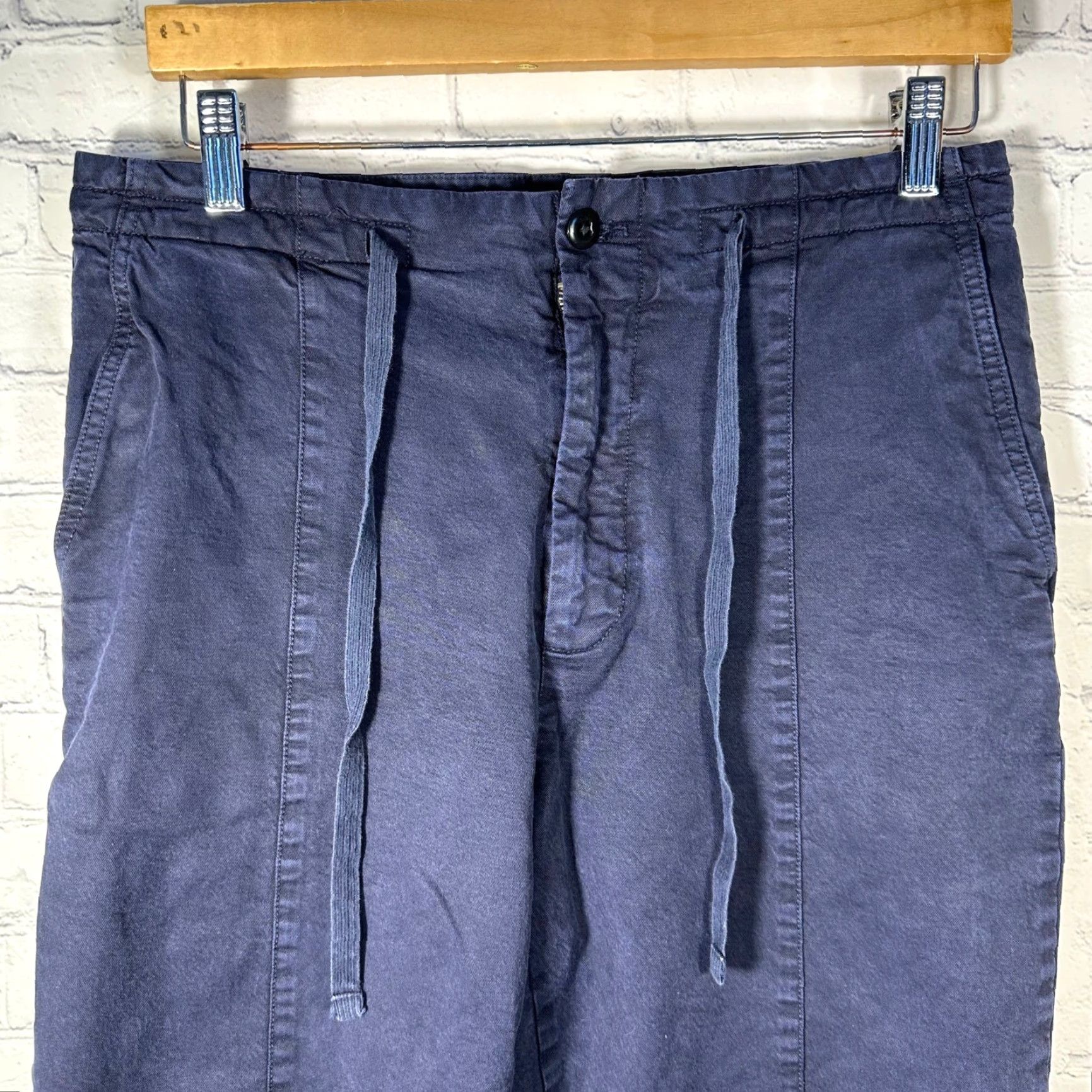 Alex Mill ALEX MILL Navy Blue Tencel Cotton Drawstring Field Pants Women Size 10 Cropped Size 32" / US 10 / IT 46 - 2 Thumbnail