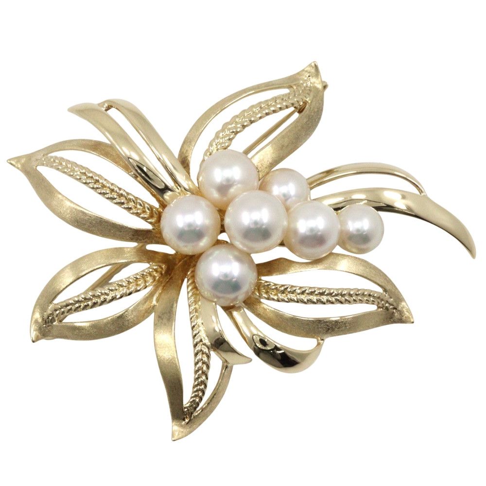Mikimoto Mikimoto Mikimoto Pearl K14 Yellow Gold Brooch Precious Metal Brooch DUTY FREE for USA Size ONE SIZE - 1 Thumbnail