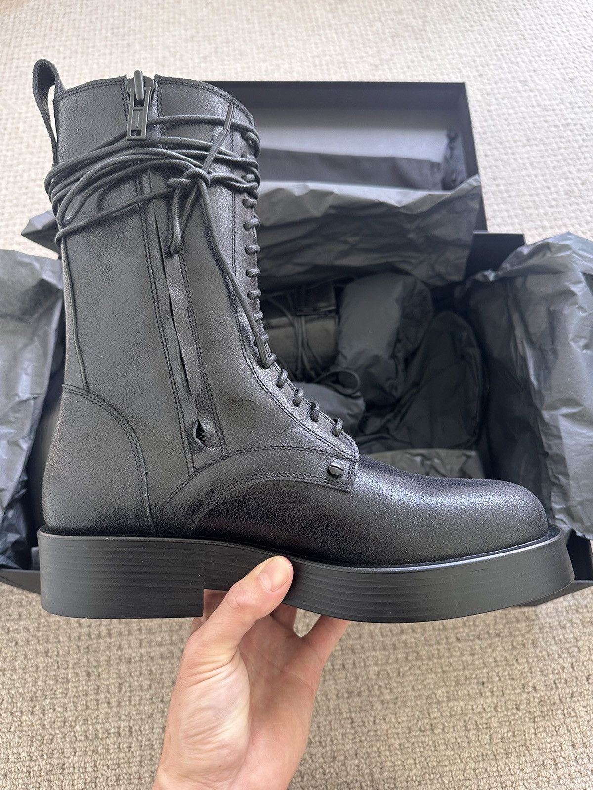 image of Ann Demeulemeester Black Maxim Boots, Men's (Size 8)