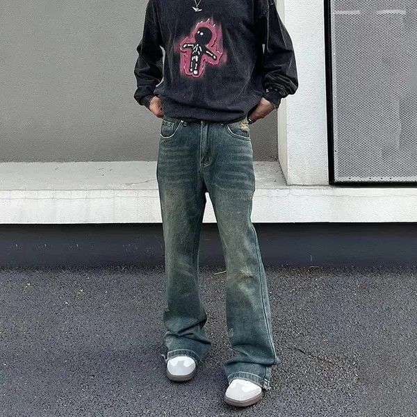 VIBE Flared jeans wide legs ripped vintage baggy pants Y2k Size US 30 / EU 46 - 3 Thumbnail