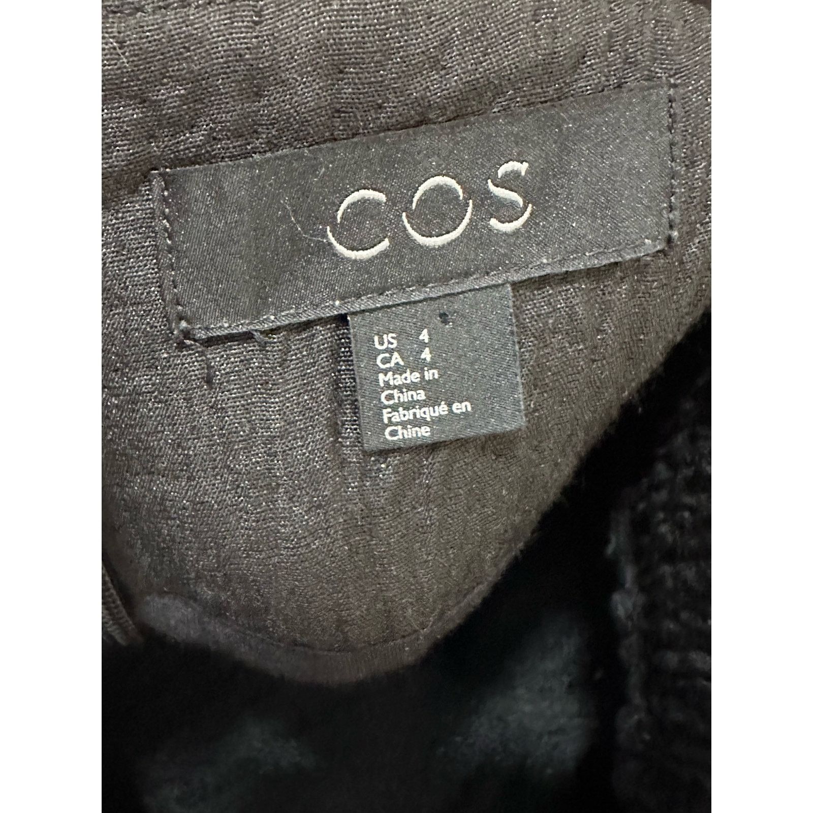 Cos COS black textured high waist mini skirt size 4 Size 27" / US 4 / IT 40 - 3 Thumbnail