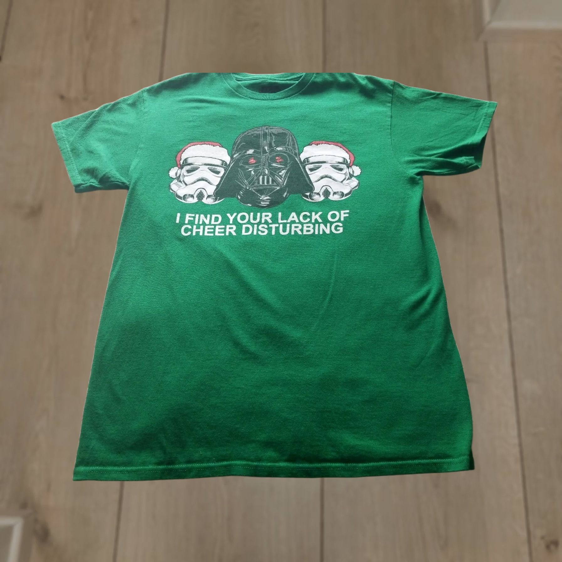 Star Wars VINTAGE Star Wars Darth Vader I Find Your Lack of Cheer Disturbing Christmas T-Shirt M Green Mens Graphic Tee Size US M / EU 48-50 / 2 - 1 Thumbnail