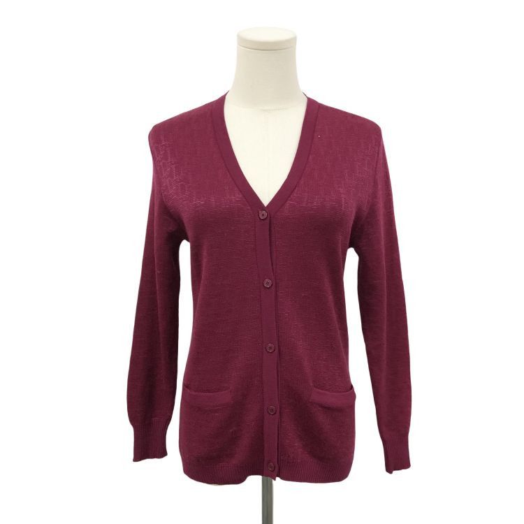 Dior Christian Dior Burgundy Knit Cardigan Size M Size M / US 6-8 / IT 42-44 - 1 Thumbnail