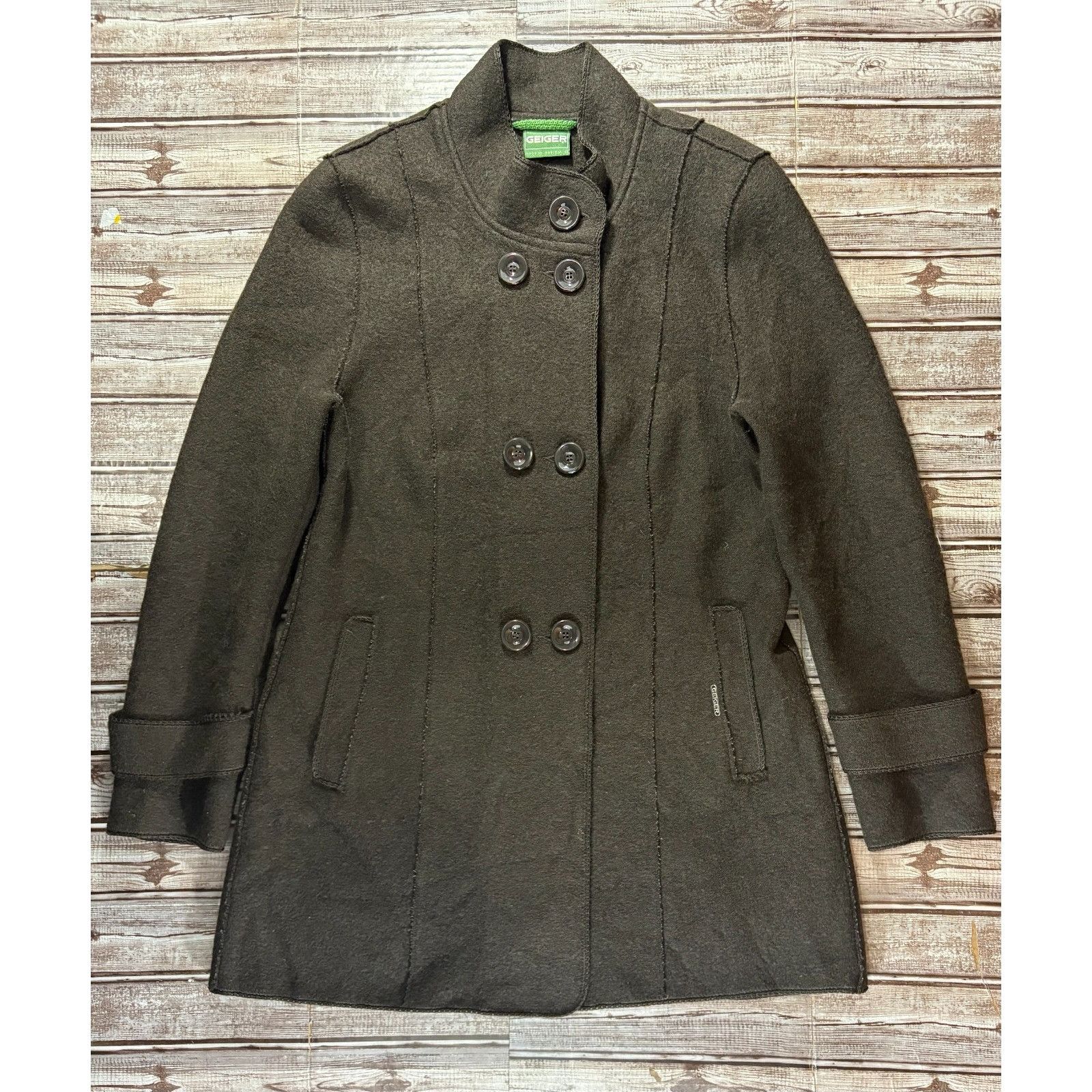 Other Geiger 100% boiled Wool Double Breasted coat sz 40 color Bro Size XL / US 12-14 / IT 48-50 - 1 Thumbnail