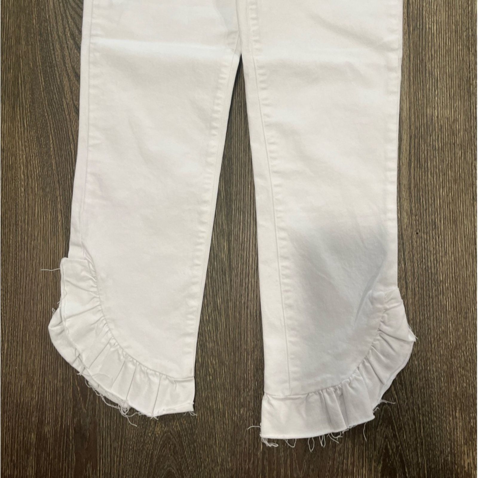 Paige Paige Hoxton Straight Ankle Jeans Ruffled Hem Denim Size 28" / US 6 / IT 42 - 2 Thumbnail