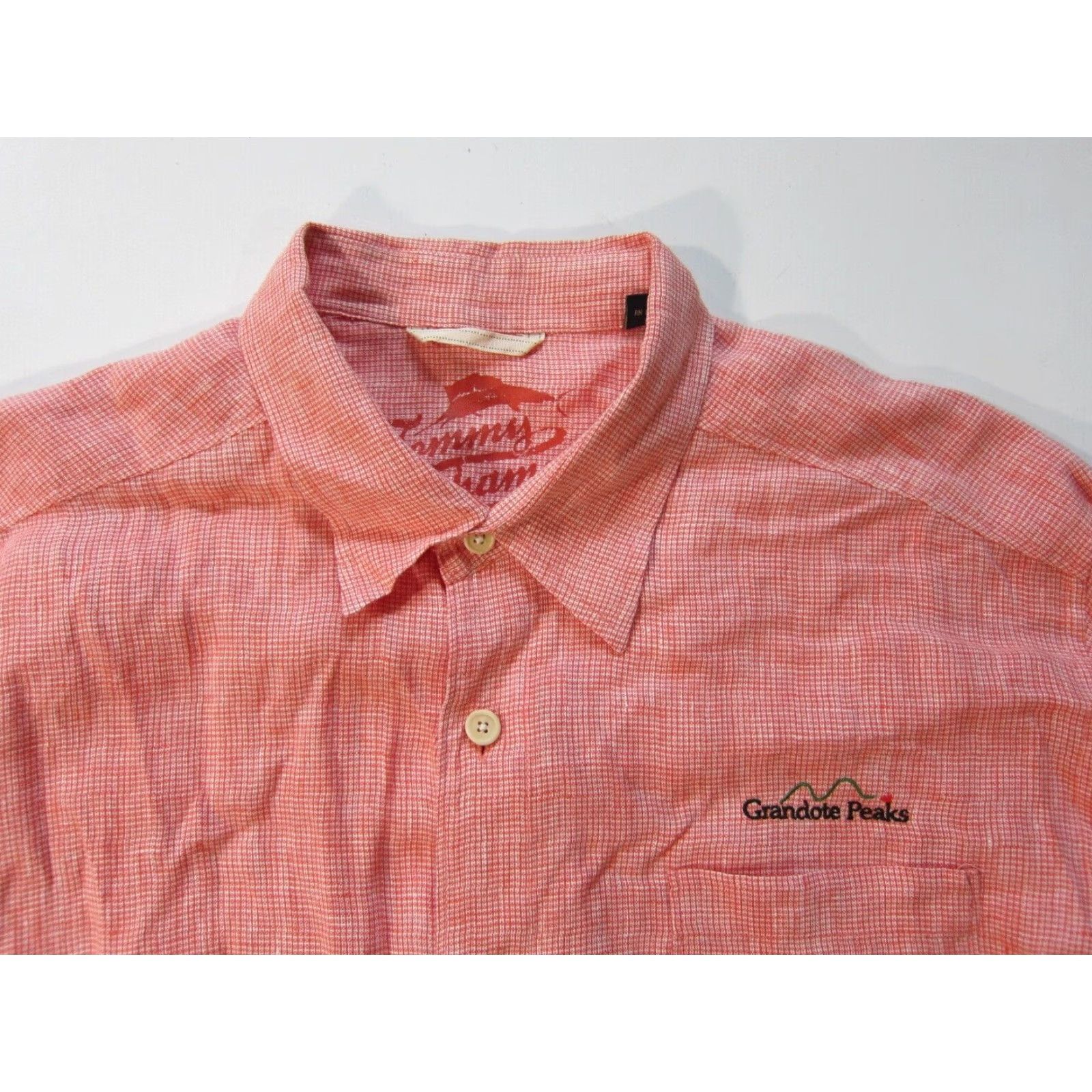 Tommy Bahama Tommy Bahama Linen Orange Golf Grandote Peaks Button Down Long Sleeve Shirt XL Mens Size US XL / EU 56 / 4 - 3 Thumbnail