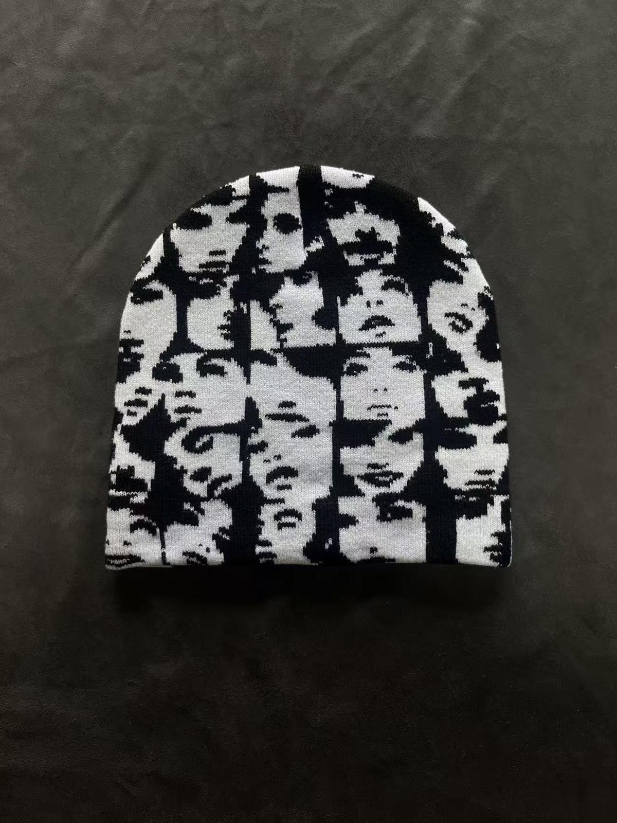 Japanese Brand Deadstock Black & White Multi-Face No Cuff Knit Green Beanie Size ONE SIZE - 5 Thumbnail