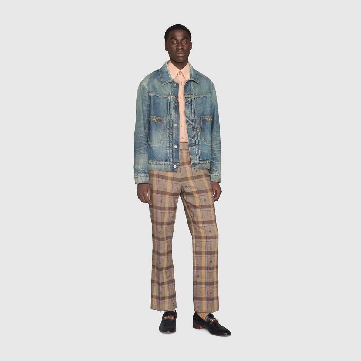 Gucci o1mt1gz0725 Denim Jacket With Horsebits in Blue Size US S / EU 44-46 / 1 - 2 Thumbnail