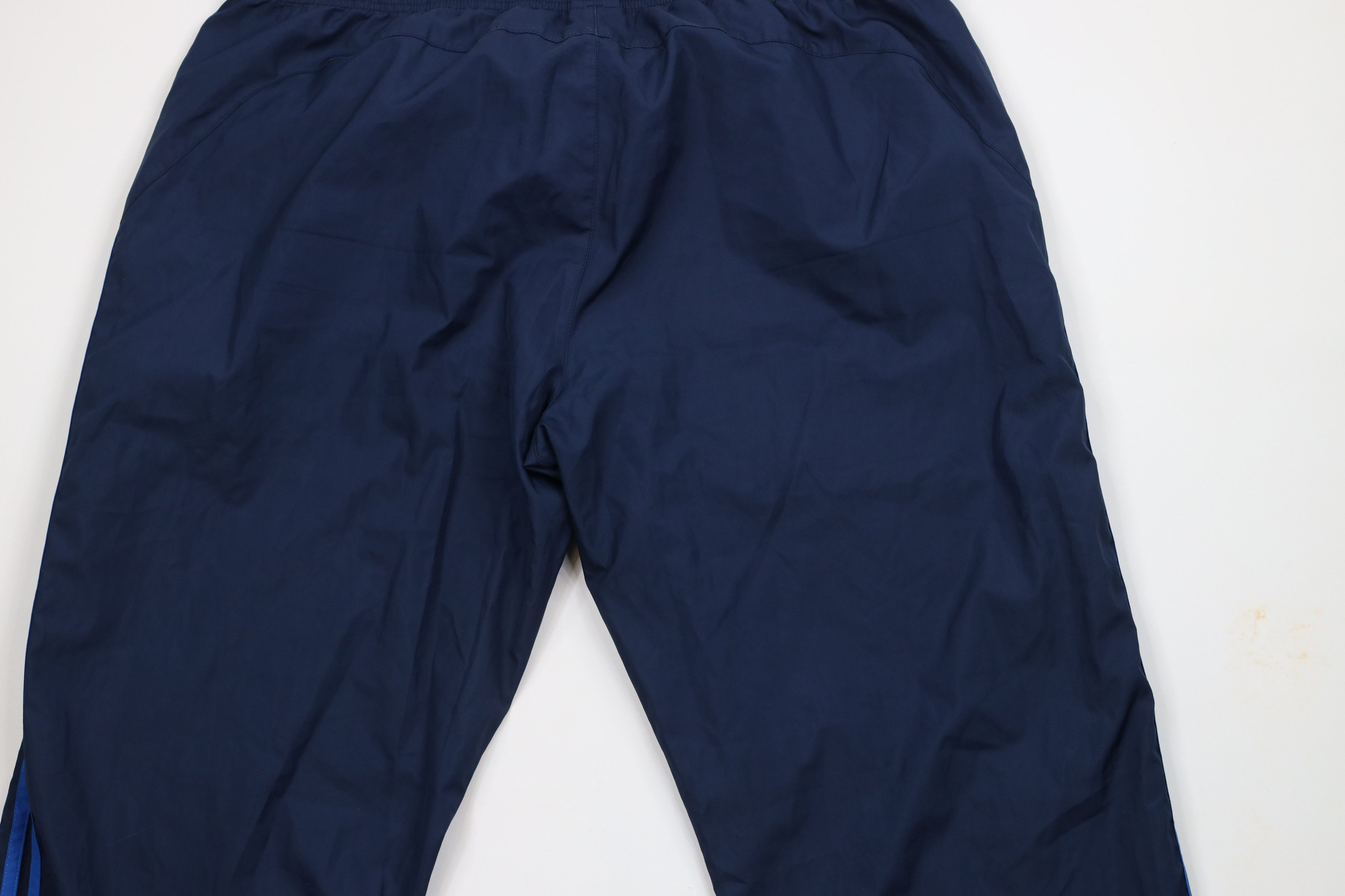 Adidas × Vintage Vintage Adidas Striped Wide Leg Windbreaker Pants Navy Blue Size US 38 / EU 54 - 12 Thumbnail