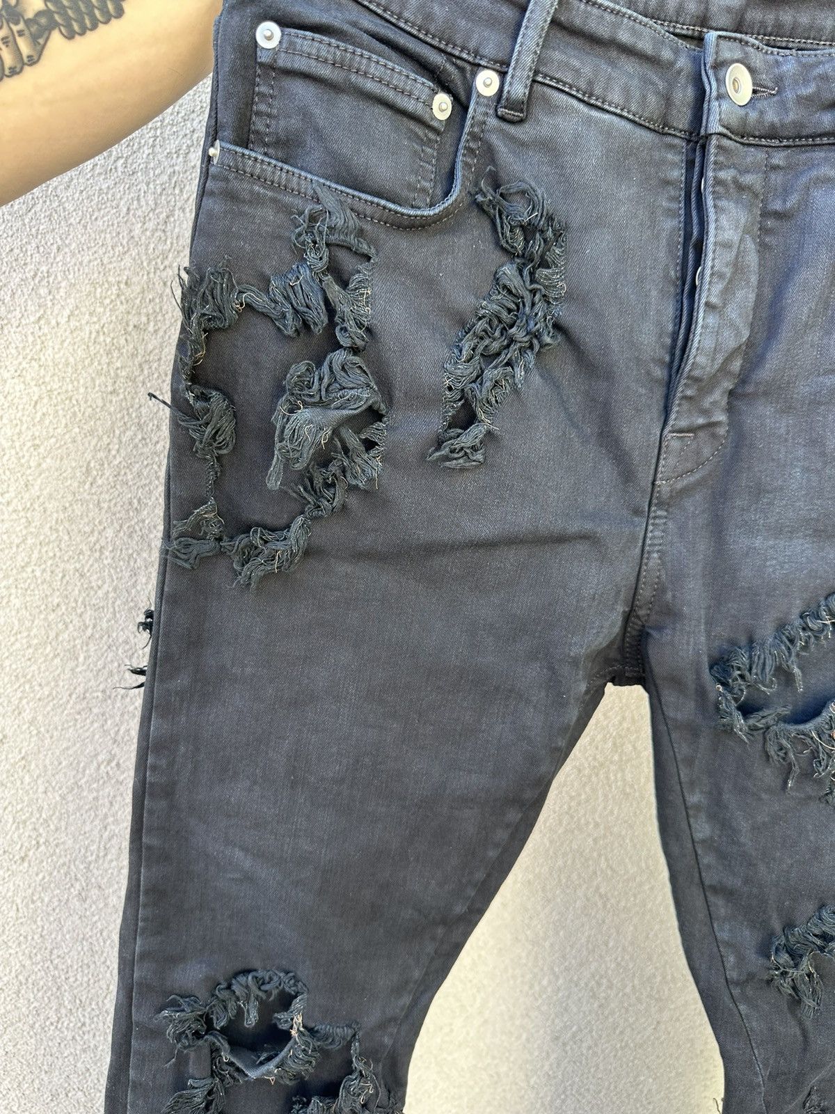 Rick Owens × Rick Owens Drkshdw Rick Owens frayed detail Detroit Denim Size US 31 - 4 Thumbnail