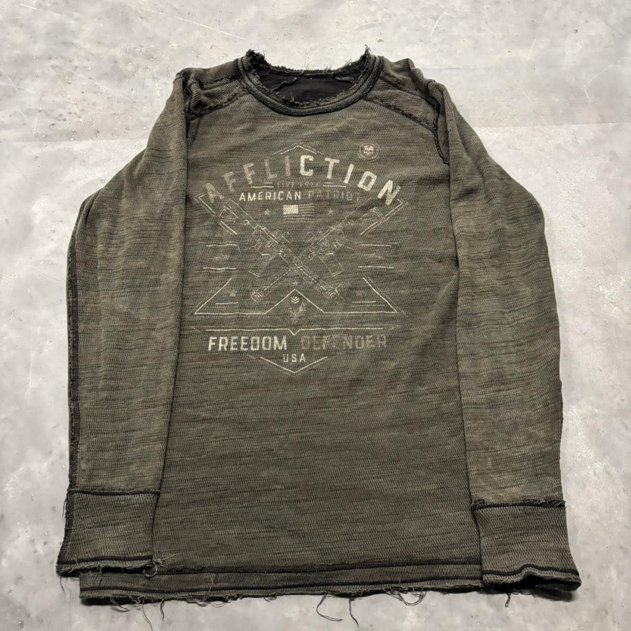 Japanese Brand × Vintage Crazy Vintage Y2K/2000s Grunge Cyber Goth Affliction Emo Reversible Thermal! Size US L / EU 52-54 / 3 - 5 Thumbnail