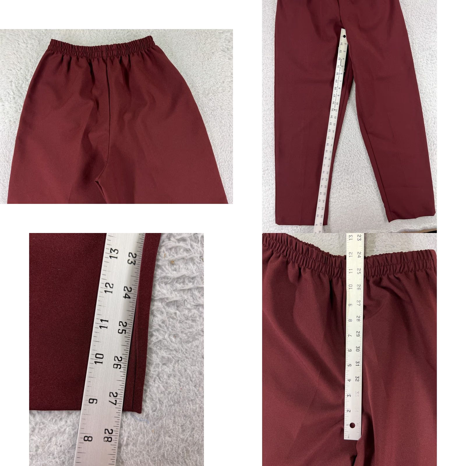 Vintage Tomorrow A Fashion Pants Women's S Red Pull On 100% Polyester Straight USA Chino Classic Casual Womens Size 28" / US 6 / IT 42 - 8 Thumbnail