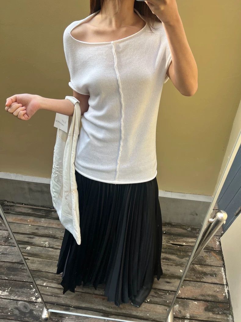 Yohji Yamamoto Yohji Yamamoto size 3 White knit top vest 2506-Nextarrow Size M / US 6-8 / IT 42-44 - 3 Thumbnail