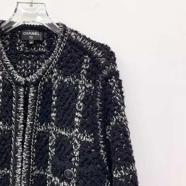 Chanel Chanel Black chain woven wool long-sleeved coat 2504-Nextar Size XS / US 0-2 / IT 36-38 - 3 Thumbnail