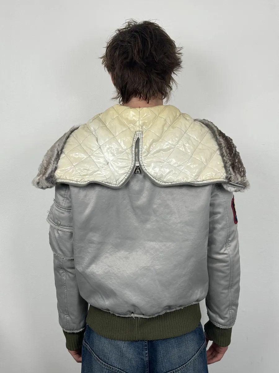 Dolce & Gabbana AW2004 Dolce & Gabbana Grey Aviator Patchwork Bomber Jacket Size US M / EU 48-50 / 2 - 3 Thumbnail
