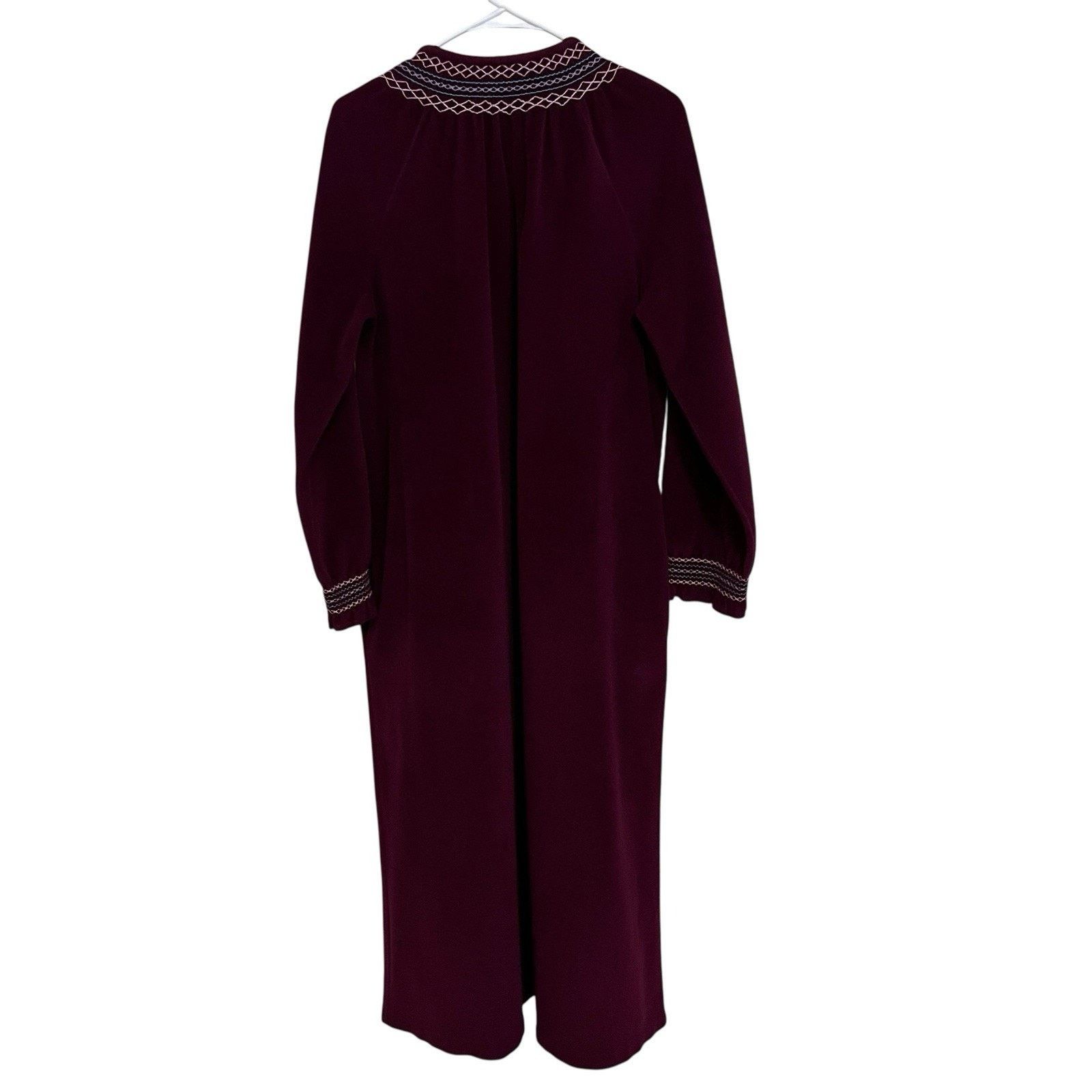 Vintage Vanity Fair | Vintage Medium Velour Zip Robe Smocked 60s 70s Size M / US 6-8 / IT 42-44 - 4 Thumbnail
