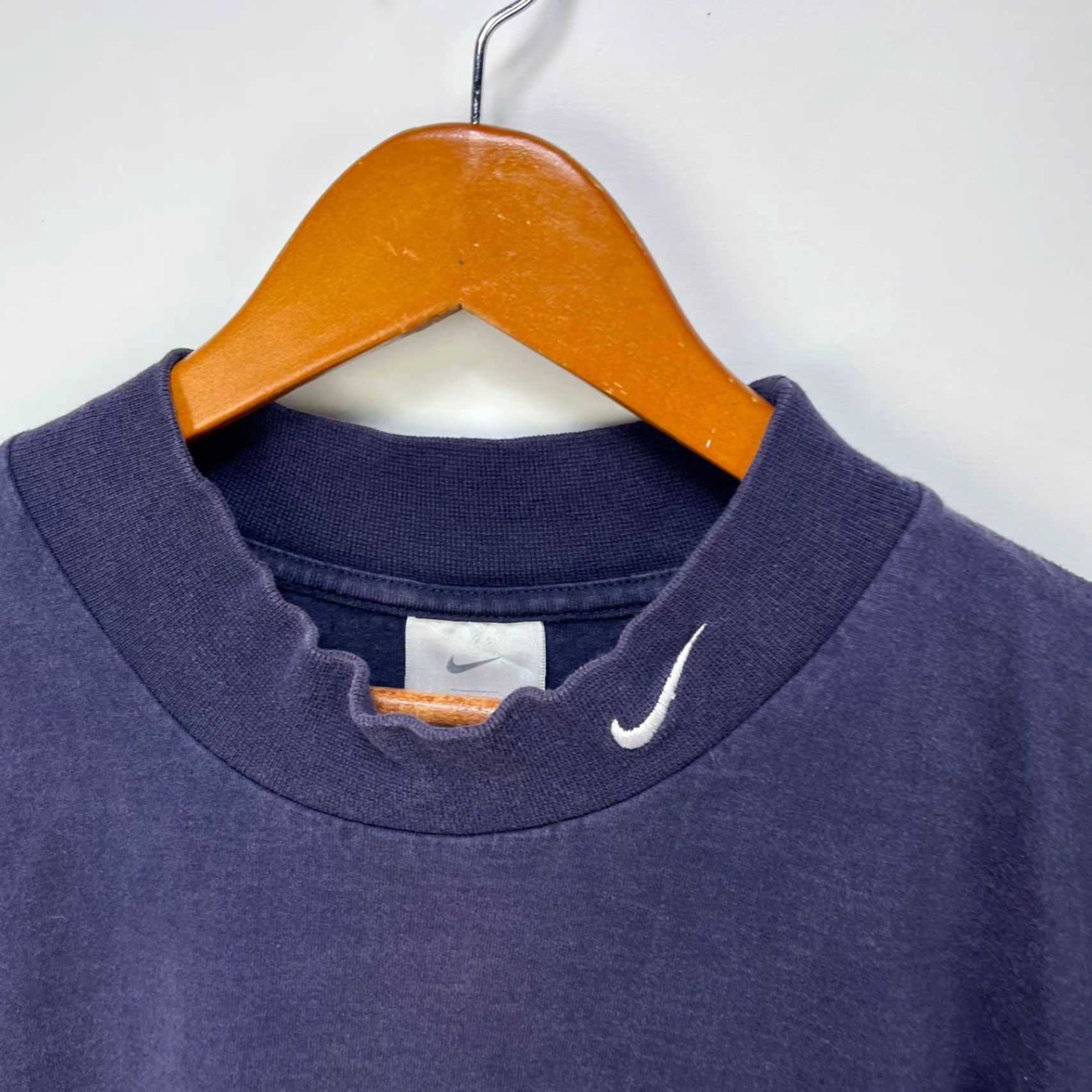 Nike VINTAGE Nike Shirt 2XL Long Sleeve Swoosh Mock Neck Blue Mens Size US XXL / EU 58 / 5 - 3 Thumbnail