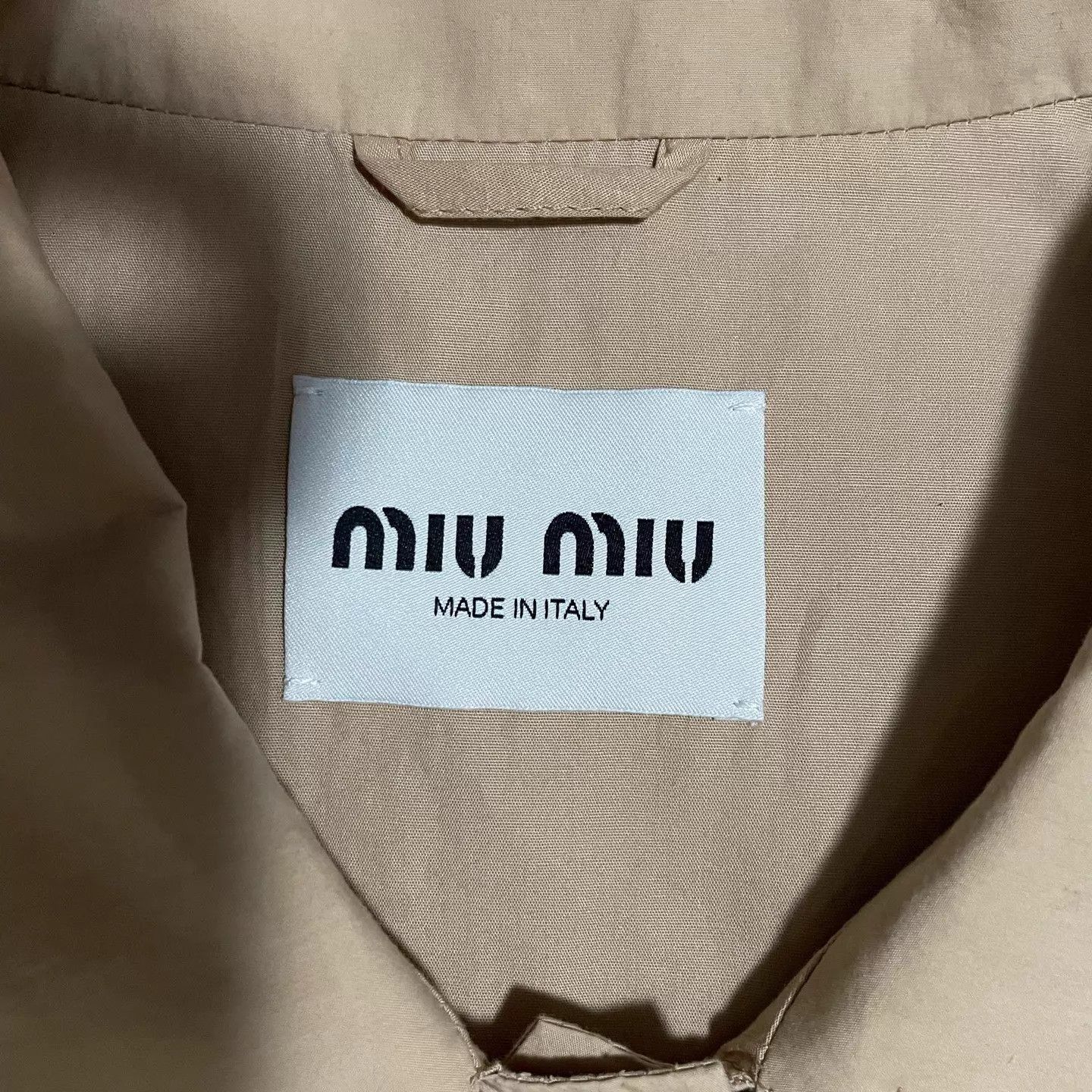 Miu Miu MIU MIU Khaki Poplin Stand Collar Horn Button Jacket 42 Size M / US 6-8 / IT 42-44 - 3 Thumbnail