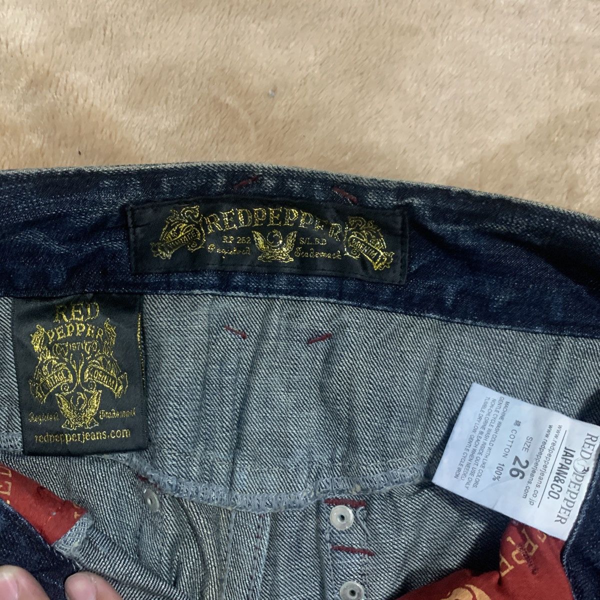 Affliction 🔥Hot🔥Japanese Red Pepper & Marijuana Embroidery Jeans 🔥 Size US 30 / EU 46 - 6 Thumbnail