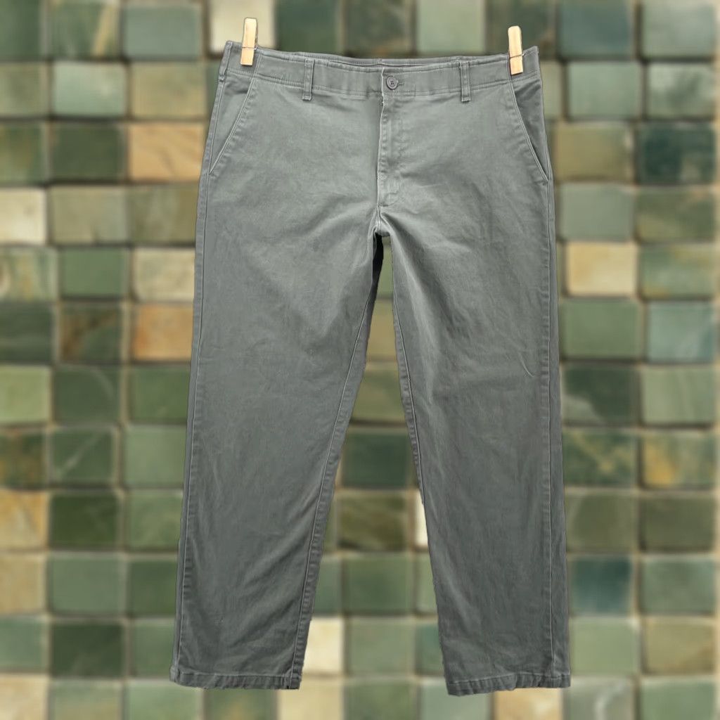 Lee Lee Performance Pants Men's 39x30 Army Green Utility Skater Work Chino Canvas Cotton Spandex Regular Straight Size US 39 - 1 Thumbnail