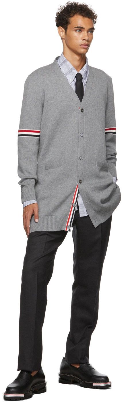 Thom Browne Thom Browne Grey Milano Stitch Long Cardigan Size 4 Size XXL / US 16-18 / IT 52-54 - 9 Thumbnail