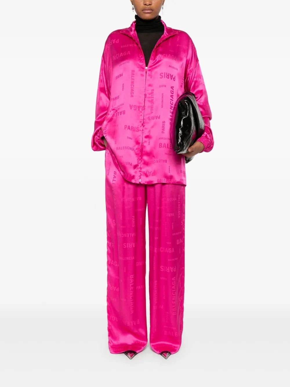 Balenciaga o1y0625 Logo Turtleneck Sweatshirt in Fuchsia Size M / US 6-8 / IT 42-44 - 5 Thumbnail