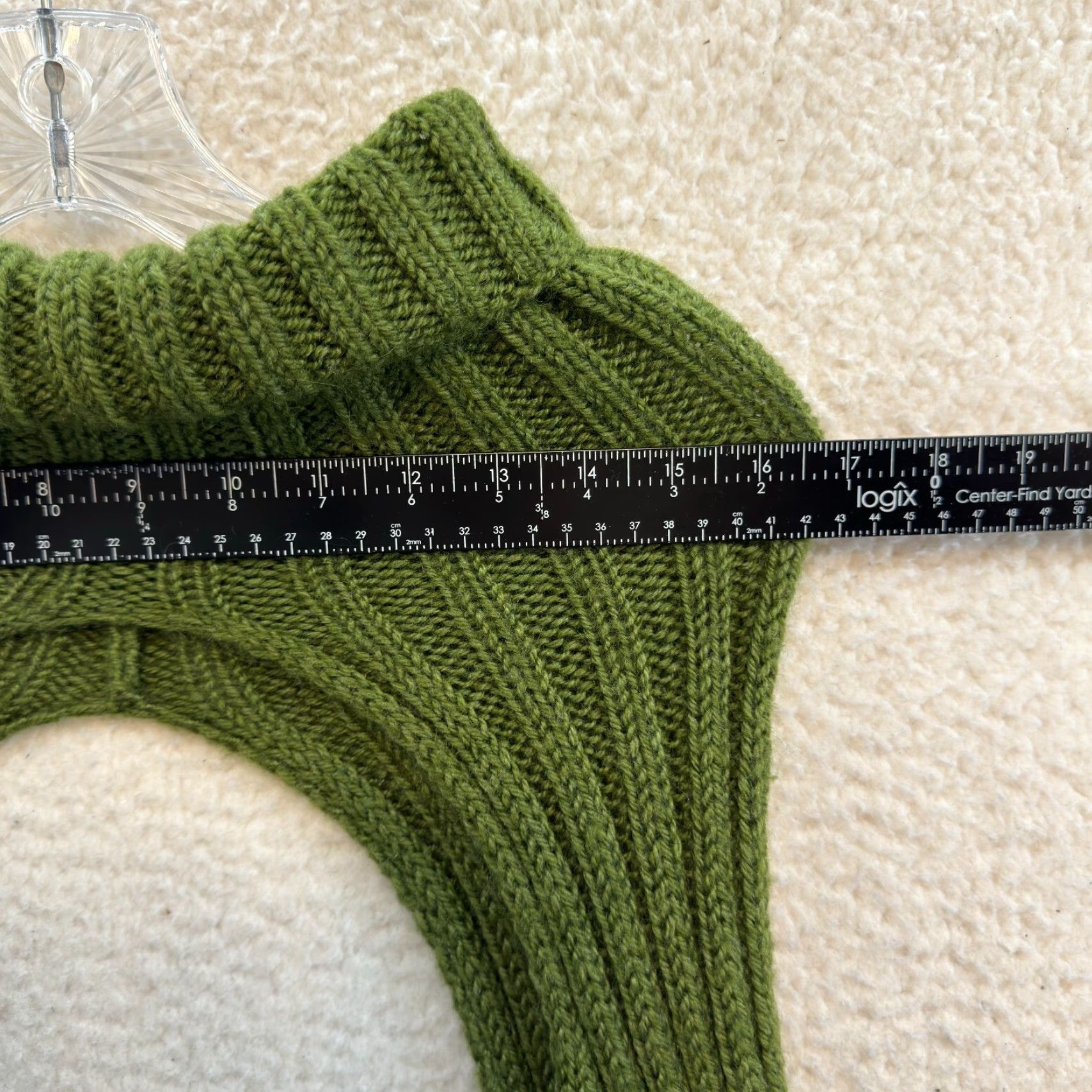 Vintage VINTAGE Bolero Shrug Sweater Top Green Turtleneck Chunky Rib Knit Cropped Fairy Grunge Size ONE SIZE - 3 Thumbnail