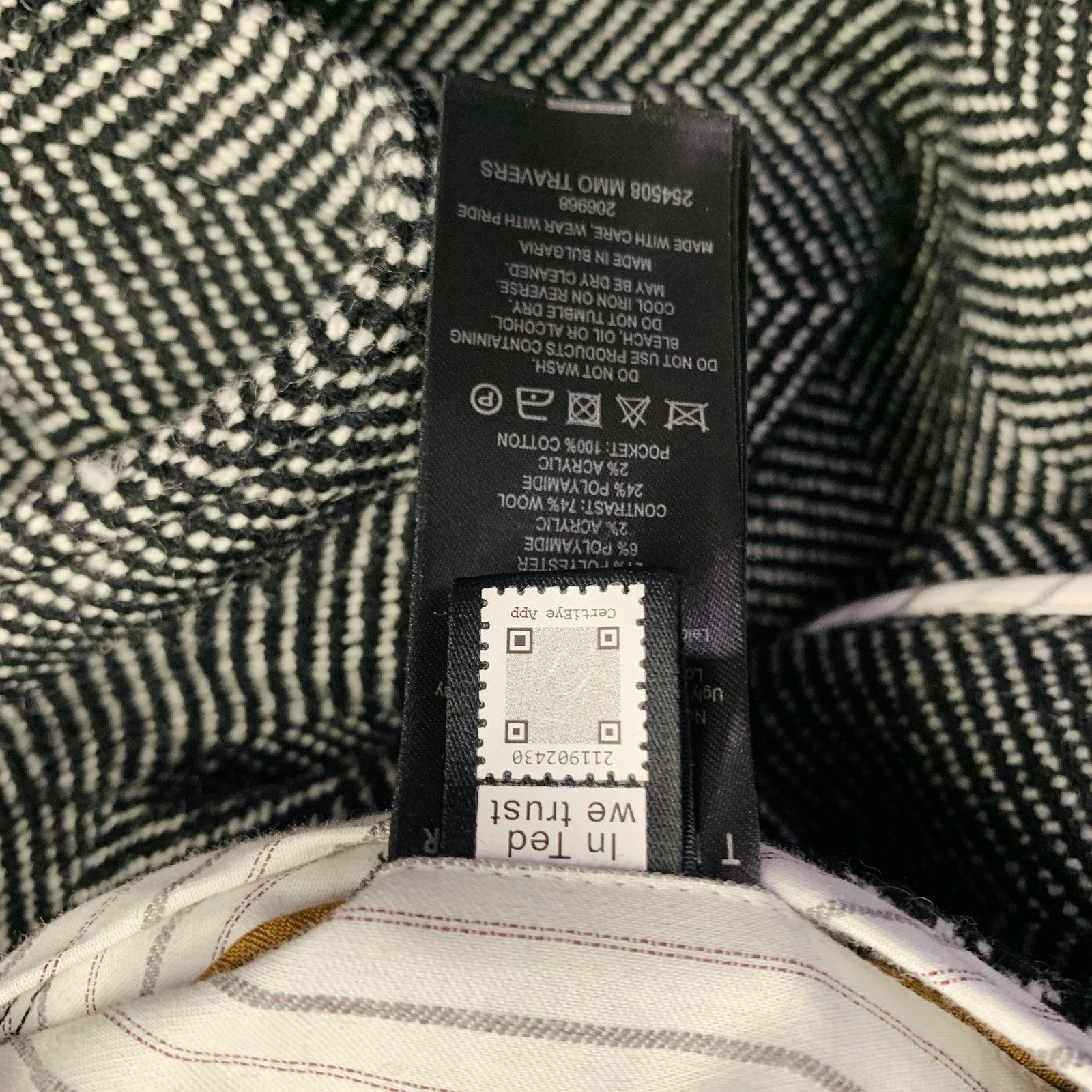 Ted Baker TED BAKER Size XXXL Black White Herringbone Wool Blend Coat Size US XXL / EU 58 / 5 - 6 Thumbnail