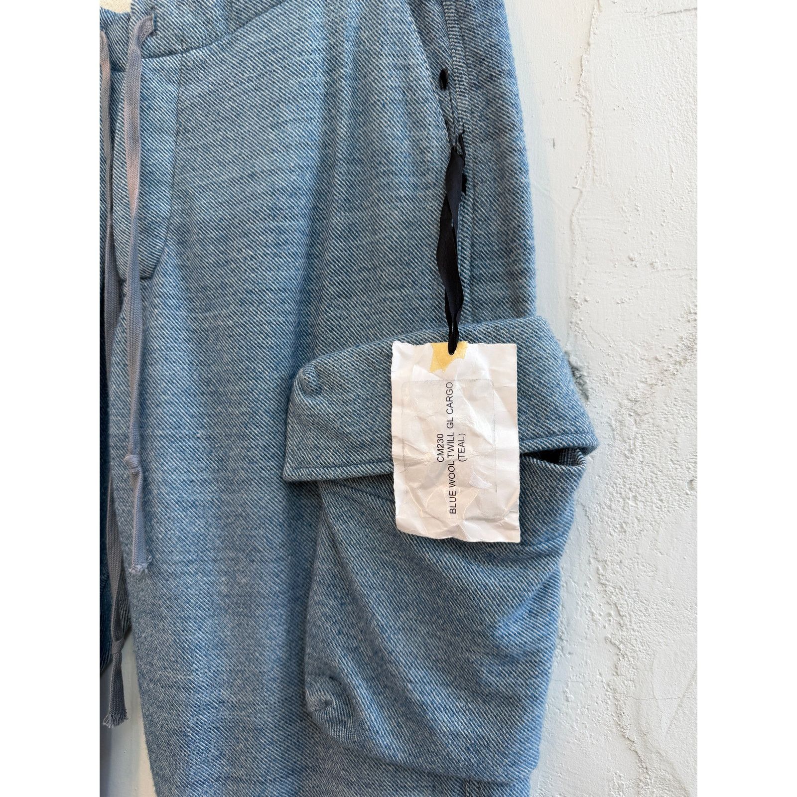 Greg Lauren Greg Lauren SAMPLE Blue Wool Twill GL Cargo Pants Size US 34 / EU 50 - 3 Thumbnail