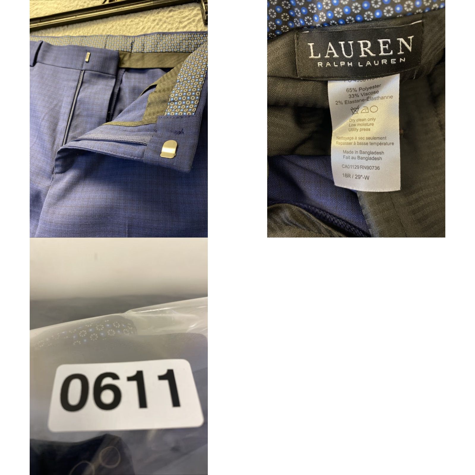 Ralph Lauren Ralph Lauren Dress Pants Mens 29x32 Light Navy Blue /0611 Shirt? Size US 29 - 8 Thumbnail